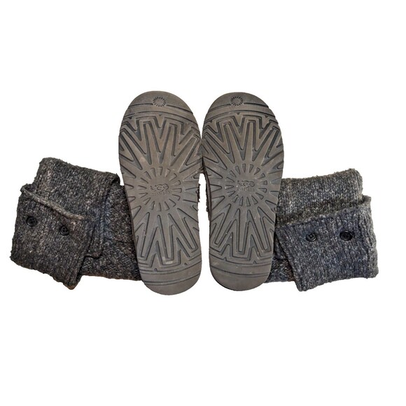 UGG Women's Cardy Boot Size 8 Lattice Knit Tall Pull On Gray Fabric Slouch Comfy - Picture 4 of 4